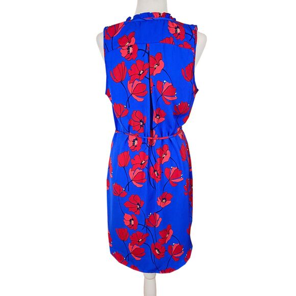 41 Hawthorn Jeanie Ruffle Detail Dress Size M Red Blue Floral Sleeveless - Picture 3 of 6